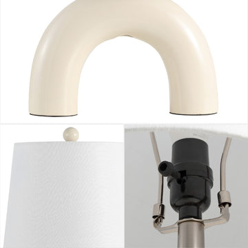 Zadie 17.75" Scandinavian Minimalist Ceramic Arch LED Table Lamp - JONATHAN Y